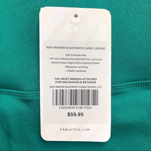 Fabletics Dark Jade SculptKnit Leggings, NWT, L - Picture 3 of 13